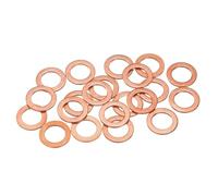 sourcing map 40 Pcs Flat Washers, M8 x 13 x 1mm Copper Sealing Washers, Metric Sealing Ring Gasket (T3 Copper, Annealing Process)