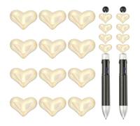 sourcing map 40 Pcs Focal Beads for Pens, Acrylic Heart Beads Jewelry Making Charm Spacer Beaded Charm for DIY Jewelry Pen Keychain Bracelet Necklace Making, Beige