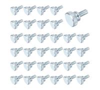 sourcing map 40 Pcs M4x8mm Knurled Thumb Screws, Carbon Steel Zinc Plated Flat Knurled Head Fully Threaded Screw Bolts Fasteners for Home, Machine