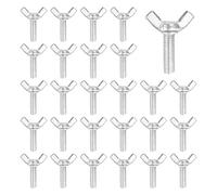sourcing map 40 Pcs M6x20mm Wing Butterfly Screw Bolts, Carbon Steel Zinc Plated Wing Bolt Thumb Hand Screws Fasteners for Home, Machine, Electronic Equipment