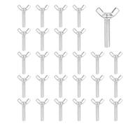 sourcing map 40 Pcs M6x30mm Wing Butterfly Screw Bolts, Carbon Steel Zinc Plated Wing Bolt Thumb Hand Screws Fasteners for Home, Machine, Electronic Equipment