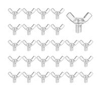 sourcing map 40 Pcs M6x8mm Wing Butterfly Screw Bolts, Carbon Steel Zinc Plated Wing Bolt Thumb Hand Screws Fasteners for Home, Machine, Electronic Equipment