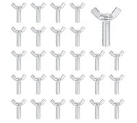 sourcing map 40 Pcs M8x25mm Wing Butterfly Screw Bolts, Carbon Steel Zinc Plated Wing Bolt Thumb Hand Screws Fasteners for Home, Machine, Electronic Equipment