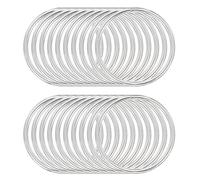sourcing map 40 Pcs Metal Hoop Rings for Craft 2.3 Inch Floral Wreath Macrame Hoops Dream Catcher Rings for DIY Crafts Macrame Plant Hangers, Silver