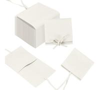 Sourcing Map 40 Pcs Microfiber Jewelry Pouches - 3.1 × 3.1 Inch Mini Packaging Bags with Tie for Small Jewelry Gift Bag Bulk Necklace Earrings Bracelet, White