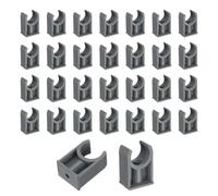 sourcing map 40 Pcs PVC Water Pipe Clamps Clips, 20mm ID U-Shaped Water Pipe Buckles Pipe Tubing Clamps Pipe Support Holder for 1/2" Water Pipe Tubing Hose TV Trays Hanger Support Tubing, Grey