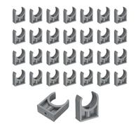 sourcing map 40 Pcs PVC Water Pipe Clamps Clips, 32mm ID U-Shaped Water Pipe Buckles Pipe Tubing Clamps Pipe Support Holder for 1" Water Pipe Tubing Hose TV Trays Hanger Support Tubing, Grey