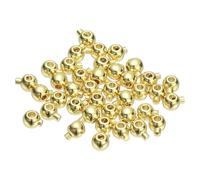 sourcing map 40 Pcs Round Crimp Beads, 3.2mm Copper Spacer Beads Connectors Loose Beading Findings End Stopper for Earrings Necklaces Bracelets Pendant DIY Crafts, Light Gold