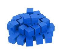 sourcing map 40 Pcs Wood Blocks for Crafts, 2cm Unfinished Wood Cube Solid Wooden Blank Square Block for DIY Craft Projects Personalized Gifts, Blue