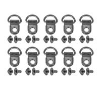 sourcing map 40 Sets Shoelace Hook, Boot Lace Hooks D-Ring Eyelet Buckles with Rivets, Boots Eyelet Repair Clips for Hiking Boots Shoe Leather Bag, 9x14mm Metallic Black