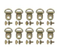 sourcing map 40 Sets Shoelace Hook, Boot Lace Hooks D-Ring Eyelet Buckles with Rivets, Boots Eyelet Repair Clips for Hiking Boots Shoe Leather Bag, 9x14mm Bronze