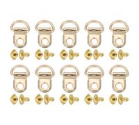 sourcing map 40 Sets Shoelace Hook, Boot Lace Hooks D-Ring Eyelet Buckles with Rivets, Boots Eyelet Repair Clips for Hiking Boots Shoe Leather Bag, 9x14mm Gold