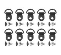 sourcing map 40 Sets Shoelace Hook, Boot Lace Hooks D-Ring Eyelet Buckles with Rivets, Boots Eyelet Repair Clips for Hiking Boots Shoe Leather Bag, 9x14mm Matt Black