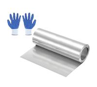 sourcing map 40" x 6" Aluminum Flashing Roll, 1060 Aluminum Roof Panels 0.5mm Thickness Metal Roofing Strip with Nitrile Gloves for DIY Roofing Repair, Craft Metal Sheet, Silver
