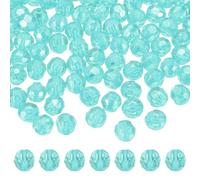 sourcing map 400 Pcs Acrylic Round Faceted Beads 8mm Loose Crystal Spacer Bead for Bracelets Necklace Keychains DIY Crafts Jewelry Making, Light Lake Blue