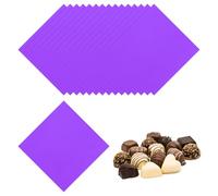 sourcing map 400 Pcs Candy Foil Wrappers, 3.1 x 3.1 Inch Aluminium Foil Chocolate Bar Square Wrappers for Tea Brownies DIY Packaging Wedding Party Decoration, Purple
