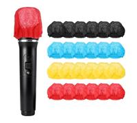 sourcing map 400 Pcs Disposable Microphone Cover, Non-Woven Handheld Mic Mike Cover Windscreen Protective Cap for KTV, Recording Room, Stage Performance, Interview (Red/Yellow/Blue/Black)