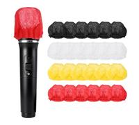 sourcing map 400 Pcs Disposable Microphone Cover, Non-Woven Handheld Mic Mike Cover Windscreen Protective Cap for KTV, Recording Room, Stage Performance, Interview (Red/Yellow/White/Black)