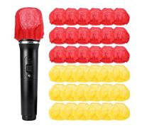 sourcing map 400 Pcs Disposable Microphone Cover, Non-Woven Handheld Mic Mike Cover Windscreen Protective Cap for KTV, Recording Room, Stage Performance, Interview (Red/Yellow)
