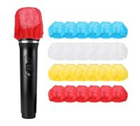 sourcing map 400 Pcs Disposable Microphone Cover, Non-Woven Handheld Mic Mike Cover Windscreen Protective Cap for KTV, Recording Room, Stage Performance, Interview (Red/Yellow/White/Blue)