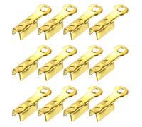 sourcing map 400 Pcs Fold Over Cord Ends, 8.1x1.2mm Ribbon Crimp Ends Cap, Clasp Tips for Leather Craft Jewelry Making DIY (Gold)