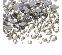 sourcing map 400 Pcs Hotfix Rhinestones Flatback Crystal Glass Gems with Clear Bag Nail Art Kit for Crafts Clothes DIY Decoration 5 Sizes (SS6-SS20 Set, Transparent Gray)