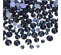 sourcing map 400 Pcs Hotfix Rhinestones Flatback Crystal Glass Gems with Clear Bag Nail Art Kit for Crafts Clothes DIY Decoration 5 Sizes (SS6-SS20 Set, Deep Blue)