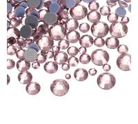 sourcing map 400 Pcs Hotfix Rhinestones Flatback Crystal Glass Gems with Clear Bag Nail Art Kit for Crafts Clothes DIY Decoration 5 Sizes (SS6-SS20 Set, Light Purple)