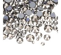sourcing map 400 Pcs Hotfix Rhinestones Flatback Crystal Glass Gems with Clear Bag Nail Art Kit for Crafts Clothes DIY Decoration 5 Sizes (SS6-SS20 Set, Gray)