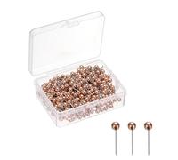 sourcing map 400 Pcs Push Pins, Map Thumb Tacks 4mm Round Head Decorative Push Pins for Bulletin Board Home Office Travel Wall DIY Crafts Map Photo, Rose Gold
