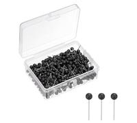 sourcing map 400 Pcs Push Pins, Map Thumb Tacks 4mm Round Head Decorative Push Pins for Bulletin Board Home Office Travel Wall DIY Crafts Map Photo, Black