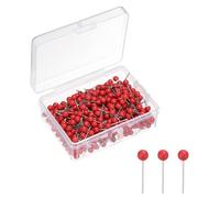 sourcing map 400 Pcs Push Pins, Map Thumb Tacks 4mm Round Head Decorative Push Pins for Bulletin Board Home Office Travel Wall DIY Crafts Map Photo, Red