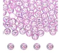 sourcing map 400 Pcs Round Acrylic Beads, 10mm Cute Bulk Spacer Plastic Jewelry Beads for DIY Crafts Jewelry Making Bracelets Earring Necklace, Clear Light Purple