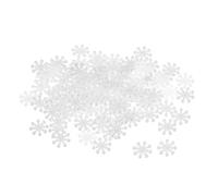 sourcing map 400 Pcs Tiny Glitter Christmas Snowflakes ABS Pearl-Like Snowflake White Garland for DIY Craft Project New Year Winter Party Valentines Supplies