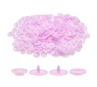 sourcing map 400 Set Plastic Snaps T5 Round Resin No-Sew Button Plastic Snap Fasteners Kit for Clothing Sewing Rain Coat Diapers Bibs Crafting, Pink