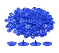 sourcing map 400 Set Plastic Snaps T5 Round Resin No-Sew Button Plastic Snap Fasteners Kit for Clothing Sewing Rain Coat Diapers Bibs Crafting, Dark Blue