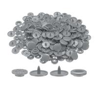 sourcing map 400 Set Plastic Snaps T5 Round Resin No-Sew Button Plastic Snap Fasteners Kit for Clothing Sewing Rain Coat Diapers Bibs Crafting, Grey