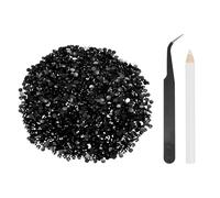 sourcing map 4000pcs Flatback Rhinestones Resin, SS16 4mm Resin Rhinestones Bulk Round Shine Gems with Pickup Tools for DIY Nail Art Tumblers Mugs Clothes, Black