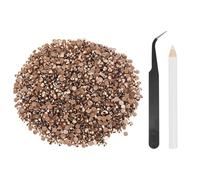 sourcing map 4000pcs Flatback Rhinestones Resin, SS16 4mm Resin Rhinestones Bulk Round Shine Gems with Pickup Tools for DIY Nail Art Tumblers Mugs Clothes, Rose Gold