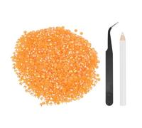sourcing map 4000pcs Flatback Rhinestones Resin, SS16 4mm Resin Rhinestones Bulk Round Shine Gems with Pickup Tools for DIY Nail Art Tumblers Mugs Clothes, Orange