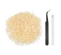 sourcing map 4000pcs Flatback Rhinestones Resin, SS16 4mm Resin Rhinestones Bulk Round Shine Gems with Pickup Tools for DIY Nail Art Tumblers Mugs Clothes, Light Champagne