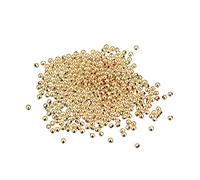sourcing map 4000Pcs Smooth Round Spacer Beads, 2mm Spacer Loose Ball Beads Tiny Spacers for Jewelry Making Bracelet DIY, Champagne