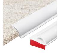 sourcing map 400cm x 30mm x 5mm Carpet to Tile Transition Strip, Self-Adhesive Carpet Edge Strip, PVC Gap Cover, Laminate Edge Trim for Uneven Surfaces, White