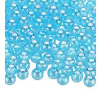sourcing map 400pcs Acrylic Round Beads AB Colors 8mm Loose Bubble Spacer Craft Beads with Hole for DIY Earring Bracelet Necklace Key Chains, Aquamarine AB