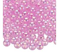sourcing map 400pcs Acrylic Round Beads AB Colors 8mm Loose Bubble Spacer Craft Beads with Hole for DIY Earring Bracelet Necklace Key Chains, Light Purple AB