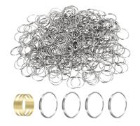 sourcing map 400pcs Mini Split Rings, 12mm 304 Stainless Steel Jump Ring Small Round Ring Clips Crystals Suncatcher for Fastening Chandelier Crystal Lamp Accessories, Silver