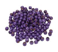 sourcing map 400pcs Wood Beads, 11mm Colorful Round Wooden Beads Unfinished Wooden Decorative Beads Loose Beads Wooden Spacer Beads for Home Decor DIY Crafts Necklace Bracelet, Purple