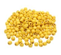 sourcing map 400pcs Wood Beads, 11mm Colorful Round Wooden Beads Unfinished Wooden Decorative Beads Loose Beads Wooden Spacer Beads for Home Decor DIY Crafts Necklace Bracelet, Yellow