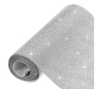 sourcing map 40500 Pcs Bling Crystal Rhinestone Sheet Self-Adhesive Rhinestone Diamond Gems Sticker 39.4 x 7.9 Inch DIY Car Decoration Sticker for DIY Car Phone Clothing Craft Silver