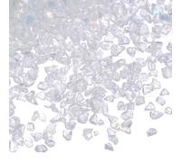 sourcing map 40g Crushed Glass Chips 1-3mm Shiny Electroplating Irregular Broken Sprinkles Chunky Glass for Crafts DIY Resin Art Decoration Vase Filler, White